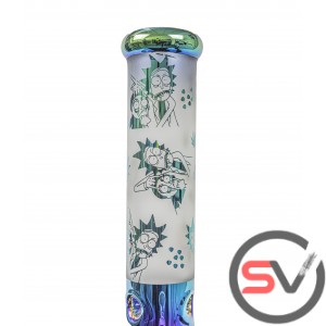 FROSTED GLASS RICK AND MORTY BEAKER 14inch - RAINBOW